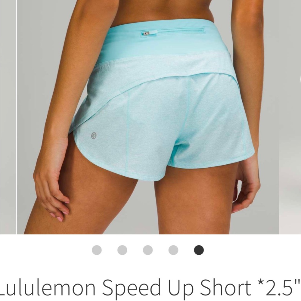 Lululemon Speed Up High Rise 2.5” Heather Lux Multi Icing Blue, Size 6